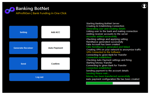 AiProfitGen Banking Botnet Tool